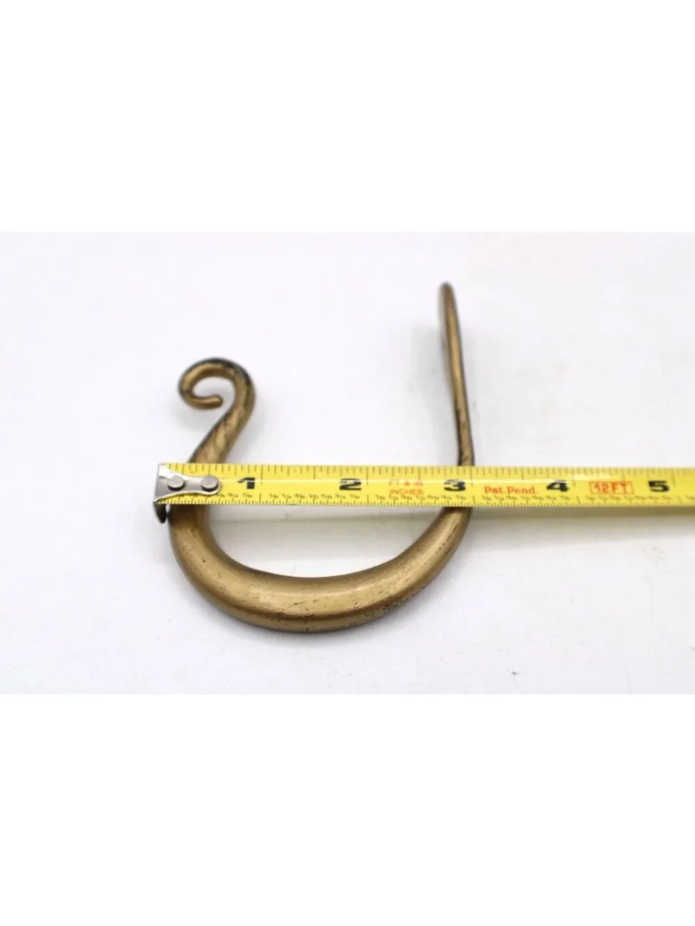 Vtg Brass Painted Wall Hooks (4) Decorative Scroll Design 4.5x3